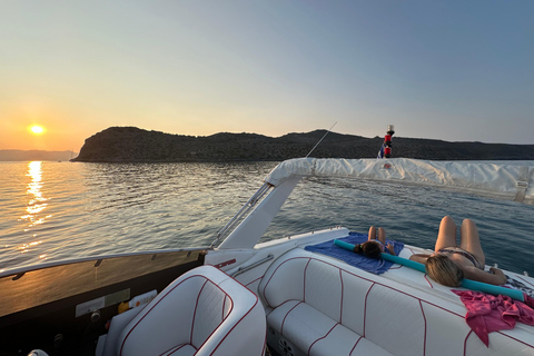 Chania: Private Sunset Powerboat Tour with Swim Stop