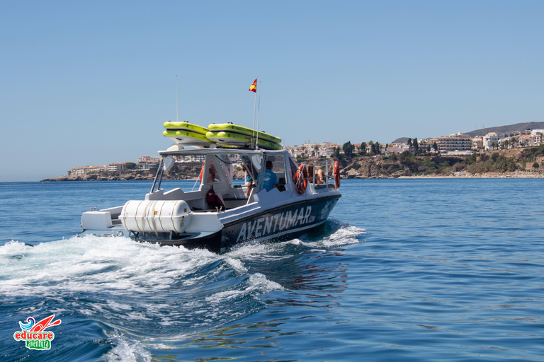 Nerja: Maro Waterfall Boat Trip with Paddleboarding & Drink
