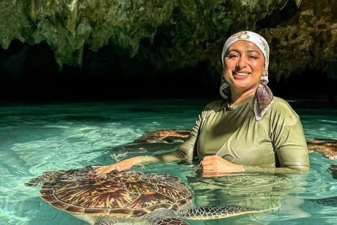 Zanzibar:Sea torttle swim at Salaam & Prison Island Tortoise Private Salaam cave & prison Island. No transfer