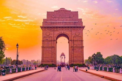 Delhi : Old and New Delhi visite guidée d'une journée ou demi-journée en voitureVisite d'une journée complète avec transport, guide et droits d'entrée