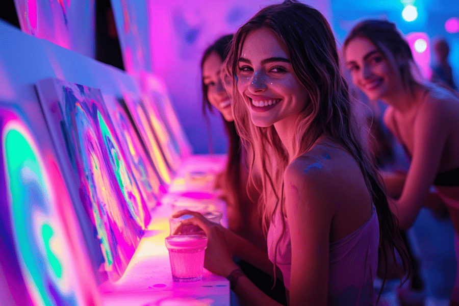 Heidelberg: Neon-Malabend mit Drinks und DJ. Foto: GetYourGuide