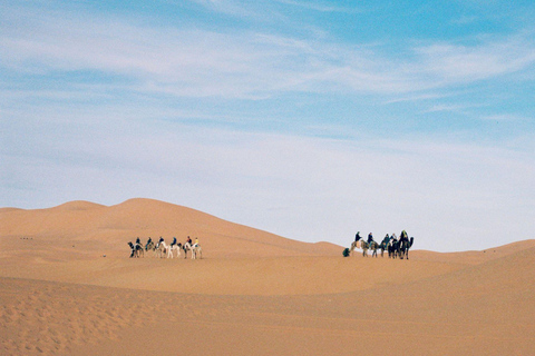 From Fes: 3-Day Merzouga Desert Tour to Marrakech Standard Desert Camp Experience (Shared Facilities)