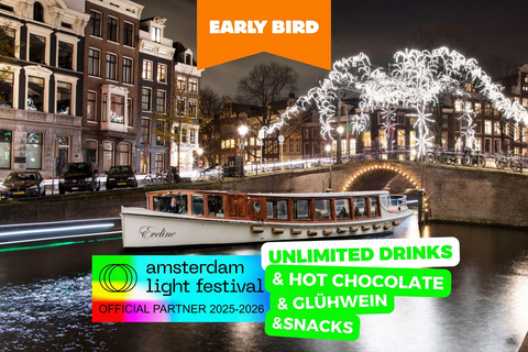 Amsterdam: Light Festival Heated Cruise + Hot Drinks & Bite Light Festival Cruise - NO Drinks or Bite (City Center)