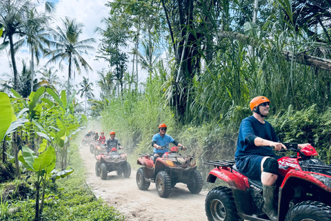 Ubud: Gorilla Face-quad, jungleschommel, waterval en maaltijdTandemrit met Bali Transfers