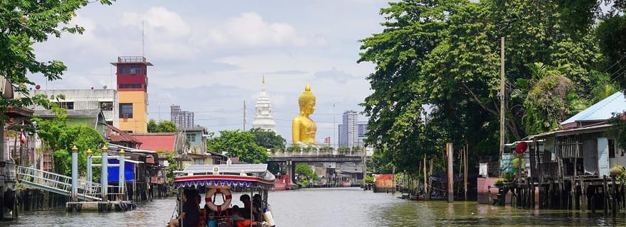 Bangkok méconnue : canal et village d'artistes en bateau électrique