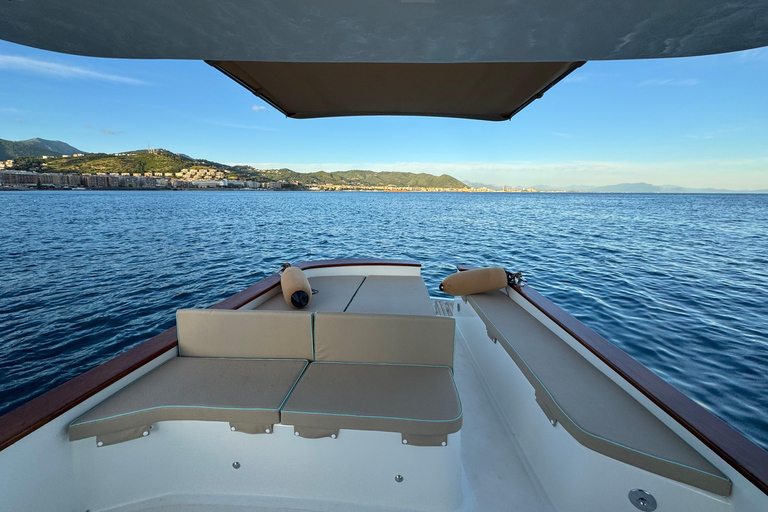 Private Amalfi Coast Boat Tour by boat with Aperitif & snack Private Amalfi Coast Boat Tour by Gozzo with Skipper & Drink