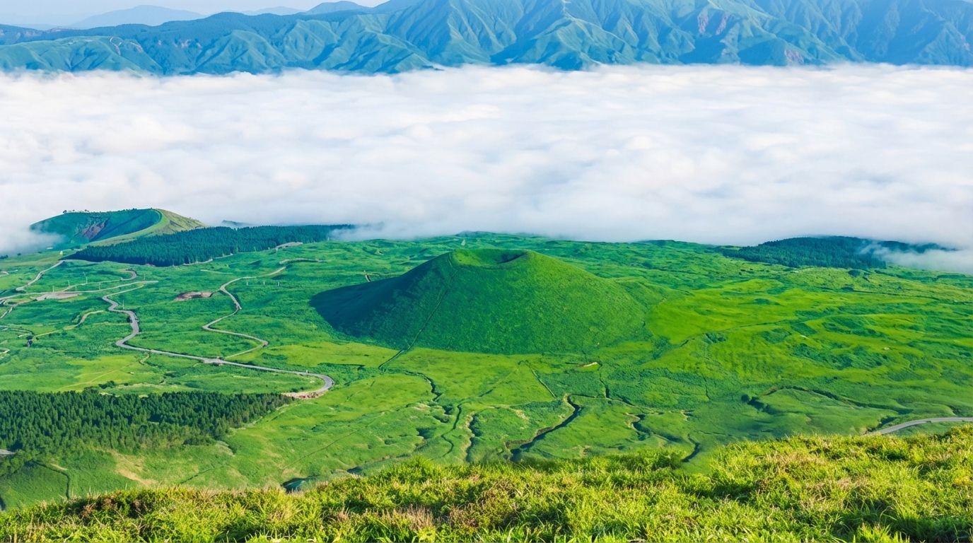 Fukuoka: Tagestour zum Vulkan Aso, nach Kusasenri & zu den Graslandschaften