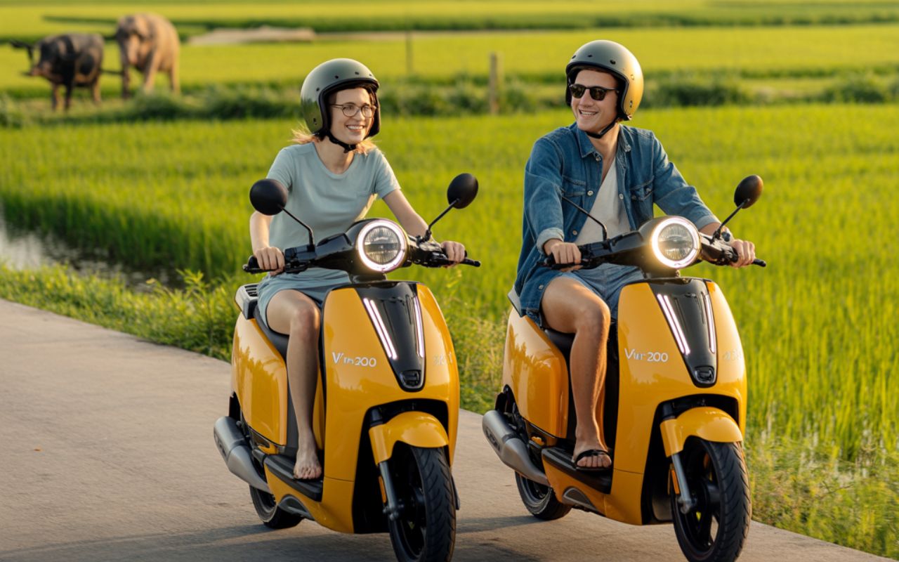 Hoi An: Halbtägige E-Scooter-Tour zu einer ländlichen Insel und einem Handwerksdorf