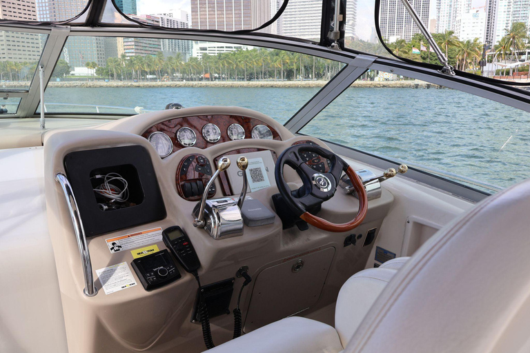 Miami: BYOB Private Yacht Cruise Play Your Own Music Private 37-Foot Sundancer Boat for up to 12 People