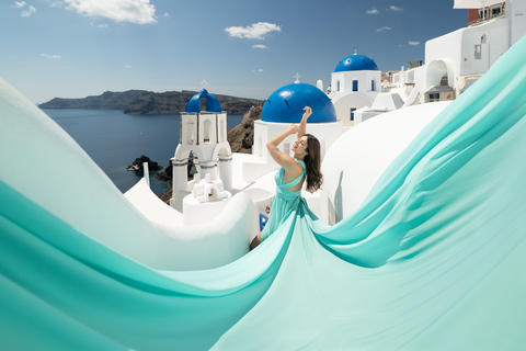 Santorini: FlyingDress Photo Session "Dress Included" by Rey IMEROVIGLI 1 HOUR