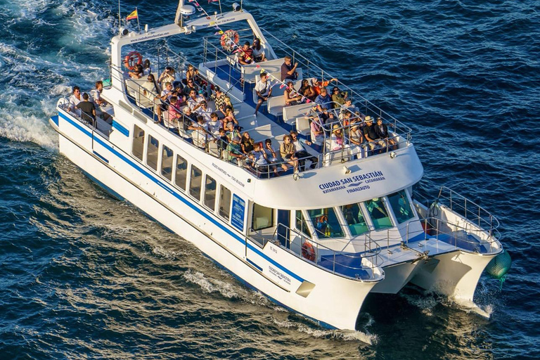 San Sebastián: Puesta del sol desde el catamarán en la bahía de La Concha