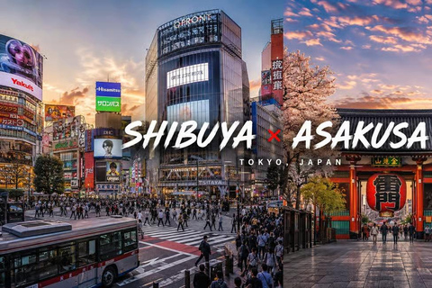 Tokyo: Shibuya and Asakusa Walking with Grand Food Tour