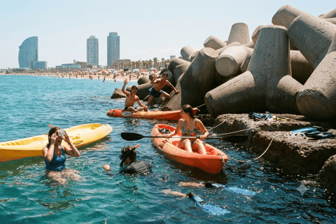Barcelona: Kayak and Snorkeling Tour from Barceloneta Beach