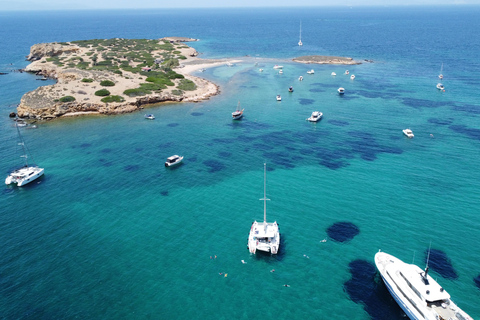 Athènes : Croisière en catamaran avec déjeuner léger et vin