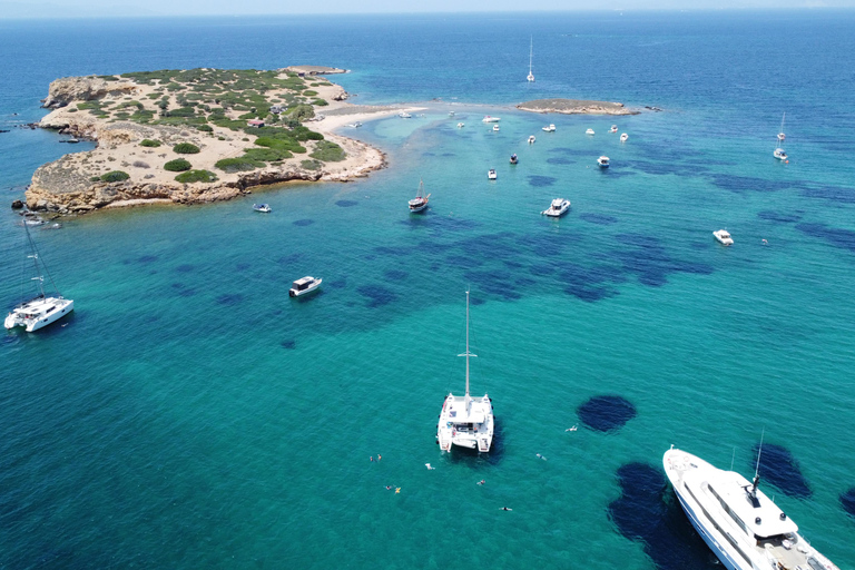 Athènes : Croisière en catamaran avec déjeuner léger et vin