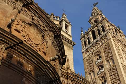 Interior of Seville Cathedral with high Gothic vaults