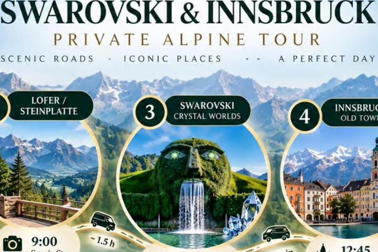 From Salzburg: Private Swarovski, Innsbruck & Nordkette Tour