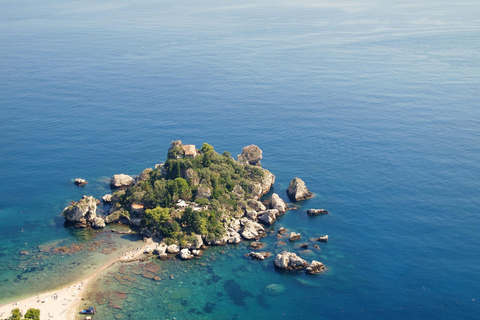 De Catânia: excursão a Taormina, Isola Bella e CastelmolaVisita guiada por áudio a Taormina, Isola Bella, Castelmola