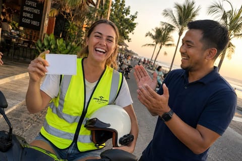 Bali Private Scooter or Motorcycle Lesson with Pickup