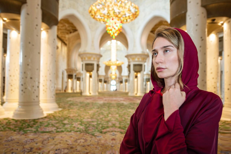 From Dubai: Abu Dhabi Grand Mosque With Light &amp; Peace MuseumSunset Shared Tour