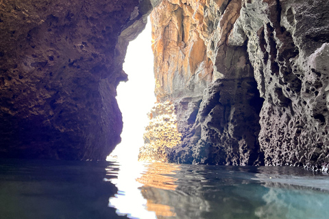 Depuis le port de Faliraki : Excursion en hors-bord avec plongée en apnée et grottes