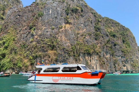 Phuket: Luxe catamaran cruise naar Maya Bay en Khai eilandOphaalservice vanaf je hotel in Phuket