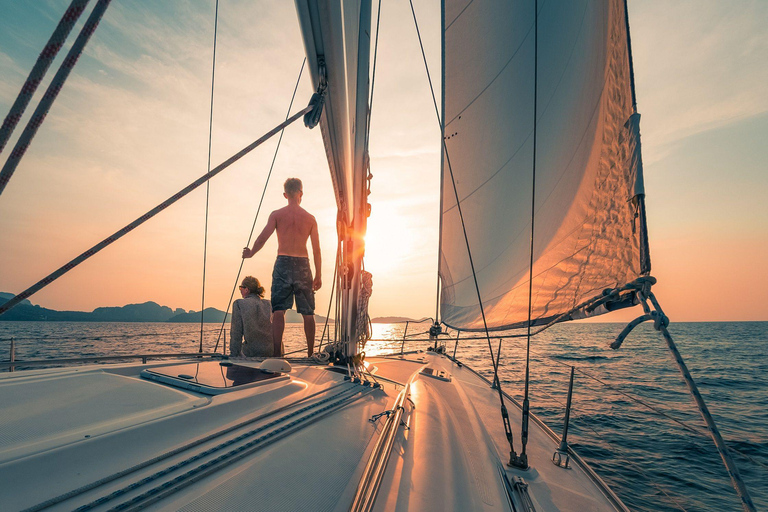 Private Sailing Cruise to Caves & Beaches for SUP & Lunch Private Cruise: Secret Beaches, Caves with Meal Drinks & SUP