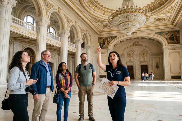 Bucharest Tour Parliament, Ceausescu House & Village Museum Interactive Audio Guide in 24+ languages.