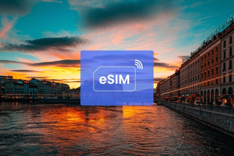 Genewa: Szwajcaria/Eurpoe eSIM Mobilny pakiet danych w roamingu20 GB/ 30 dni: 42 kraje europejskie