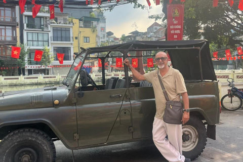 Hanoi City Tour by Vintage Jeep: Train Street & Hidden Gems Hanoi Small Group Jeep tour. Max 6-7 people/group.