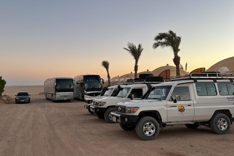 Hurghada: Quadriciclo, buggy, safári de jipe, passeio de camelo e jantarServiço de busca no hotel em Hurghada