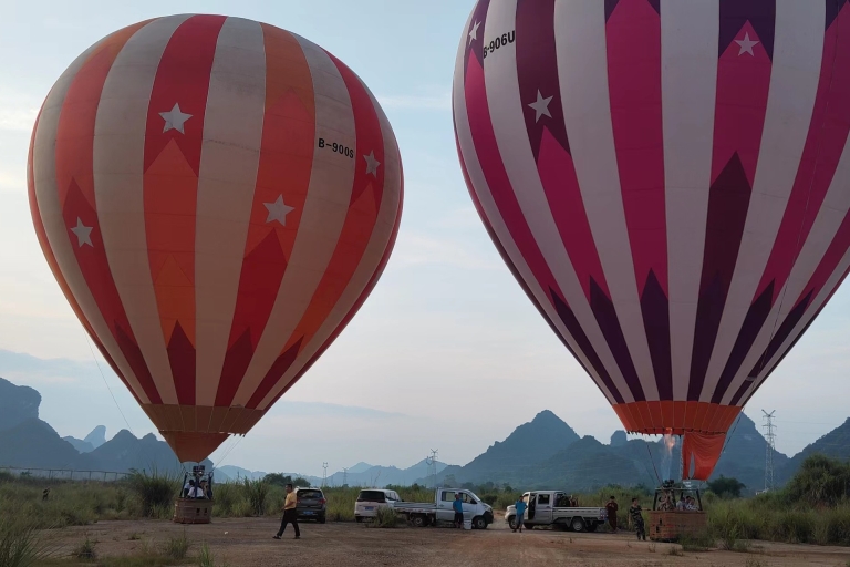 Yangshuo Heißluftballonfahrt Sonnenaufgang Erlebnis TicketPrivate Ballonfahrt für 3-4 Personen (Abfahrt von Guilin)