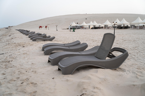 Doha: Full day Overnight & Day pass in Pvt Desert Beach Camp Doha: Full day Dune Bashing with a meal in Desert Beach Camp