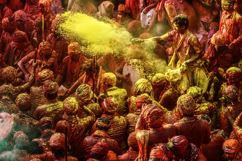 Holi Celebration Day Trip to Mathura & Vrindavan with Guide