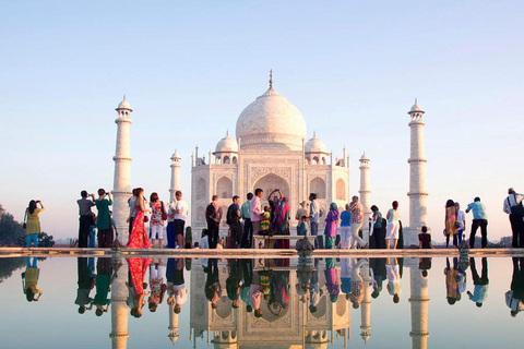 From Delhi: 2-Day Delhi & Agra Tour with Sunrise Taj Mahal All inclusive: 3-Star Hotel, Car, Driver, Ticket and Guide