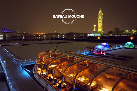 蒙特利尔老港口：星空下的霜夜晚餐蒙特利尔：老港的霜花晚餐（窗边座位）