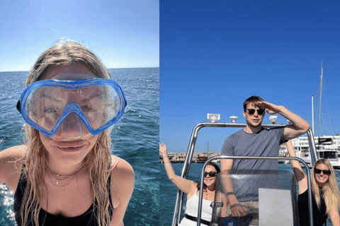 Santorini: Noleggio barca senza patente con attrezzatura per lo snorkeling