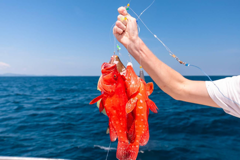 Phuket: Pesca e noleggio di una barca per la pesca dei calamari con pranzo