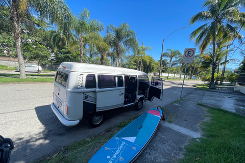 Rio : SUP Paddleboarding avec transfert en VW Kombi TransporterSUP Paddling au point de rencontre de Lagoa pendant 1,5 heures