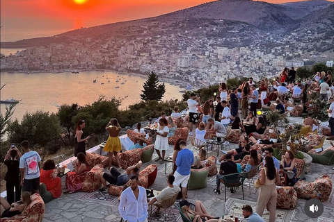 Ksamil:Sunset at Lekursi Castle with Views of Sarandë&Corfu