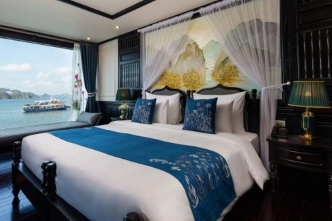 Von Ha Noi: 3 Tagestour Ninh Binh & LanHa Bucht 5-Sterne-KreuzfahrtenZimmer in der Lodge und Suite im ersten Stock auf der Kreuzfahrt