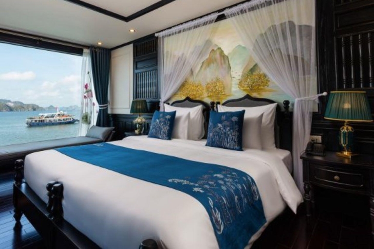 Z Ha Noi: 3-dniowa wycieczka Ninh Binh & 5-gwiazdkowe rejsy po zatoce LanHaPokój w Lodge i apartament na pierwszym piętrze podczas rejsu