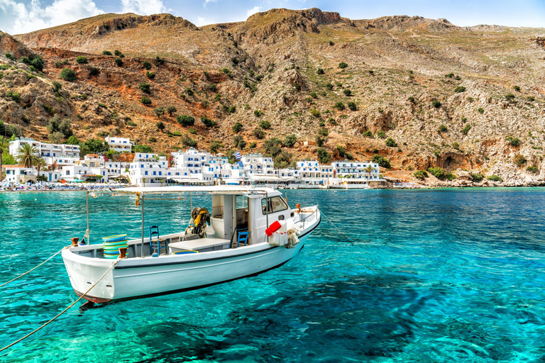 Crète : Excursion d&#039;une journée à Glyka Nera, Loutro et SfakiaSfakia Loutro plage des eaux douces