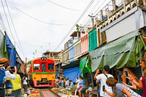 Visite du marché flottant et du marché de Maeklong | Location privée à partir de Bkk12 heures / Van / Marché flottant