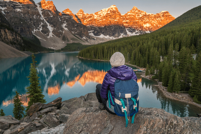 Da Canmore/Banff: Moraine Lake all&#039;alba e Lake LouiseDa Canmore/Banff: Alba sul lago Moraine e sul lago Louise