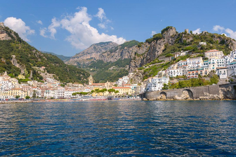 Vanuit Positano: Kusttour Amalfi met bootexcursie