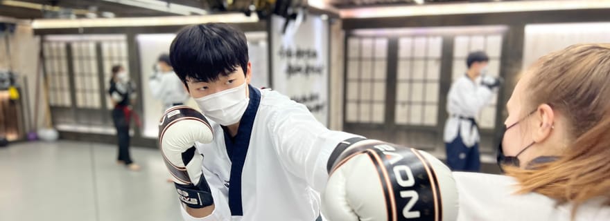 Séoul : cours d'une journée de taekwondo de combat et d'autodéfense