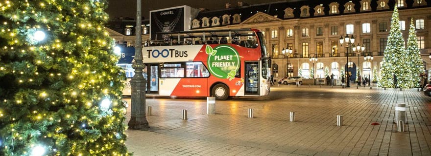 Paris : Visite en bus de Noël à toit ouvert Tootbus