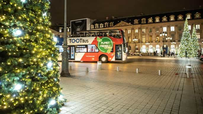 París: Tour en autobús navideño descapotable Tootbus