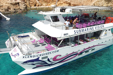 Malta: Comino Catamaran Cruise with Blue & Crystal Lagoon Morning or afternoon Half day cruise with 2 swimming stops